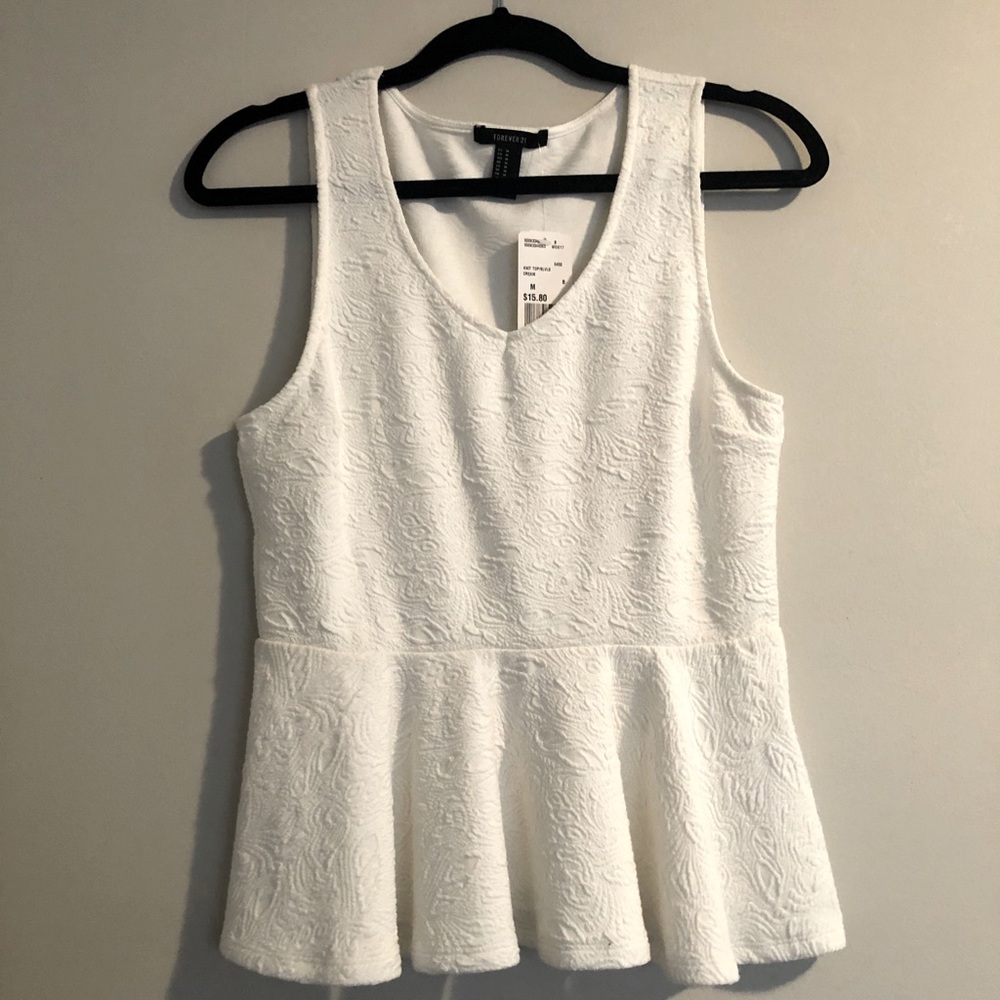 Forver21 white peplum tank top